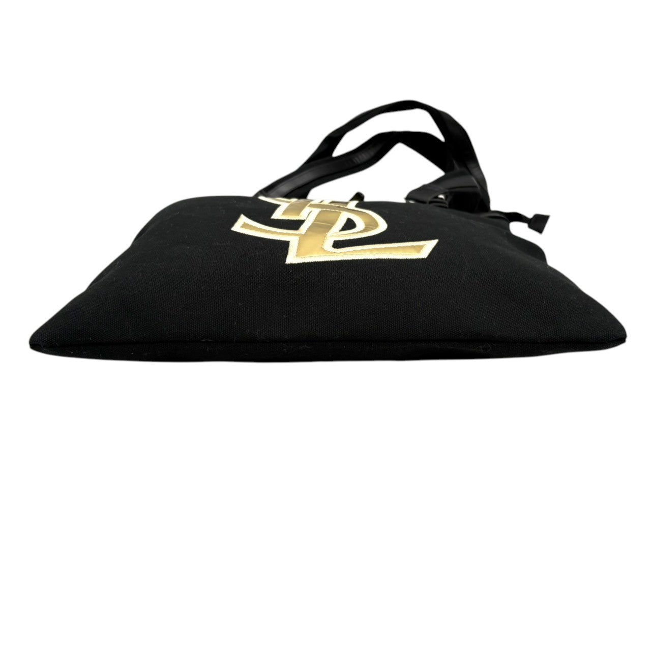 イヴサンローラン Yves Saint Laurent YSL トートバッグ ハンドバッグ 肩掛け ワンショルダー キャンバス レザー ブラック 黒 ゴールド金具 ビッグロゴ デカロゴ クラシック エレガント ヴィンテージ ビンテージ s22