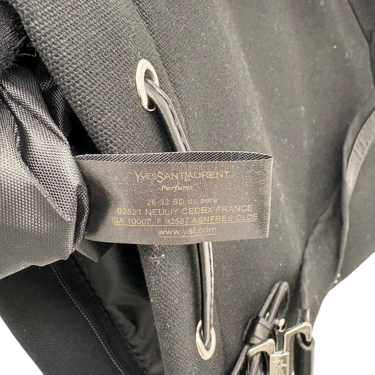 イヴサンローラン Yves Saint Laurent YSL トートバッグ ハンドバッグ 肩掛け ワンショルダー キャンバス レザー ブラック 黒 ゴールド金具 ビッグロゴ デカロゴ クラシック エレガント ヴィンテージ ビンテージ s22