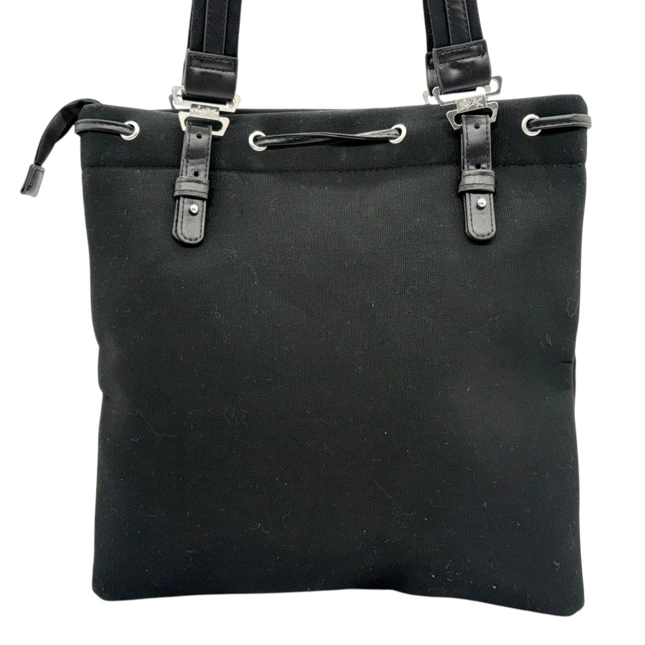 美品 イヴ・サンローラン Yves Saint Laurent YSL トートバッグ ハンドバッグ 肩掛け ワンショルダー キャンバス レザー ブラック 黒 ゴールド金具 ビッグロゴ デカロゴ クラシック エレガント ヴィンテージ ビンテージ 希少 s15