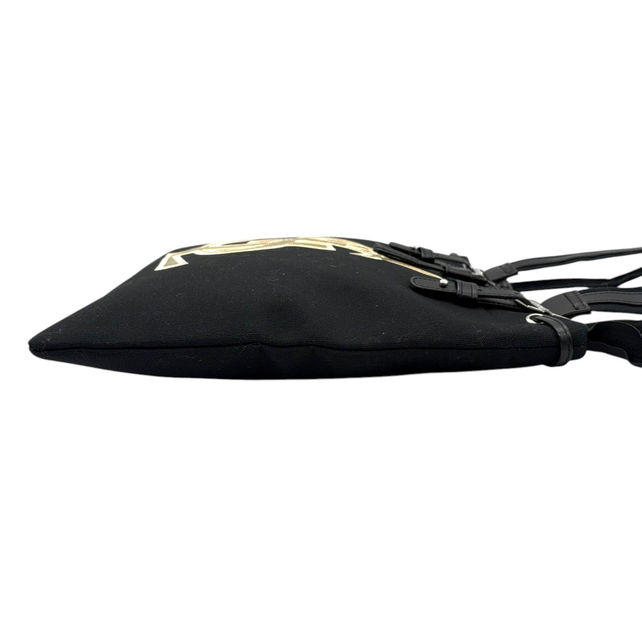 美品 イヴ・サンローラン Yves Saint Laurent YSL トートバッグ ハンドバッグ 肩掛け ワンショルダー キャンバス レザー ブラック 黒 ゴールド金具 ビッグロゴ デカロゴ クラシック エレガント ヴィンテージ ビンテージ 希少 s15