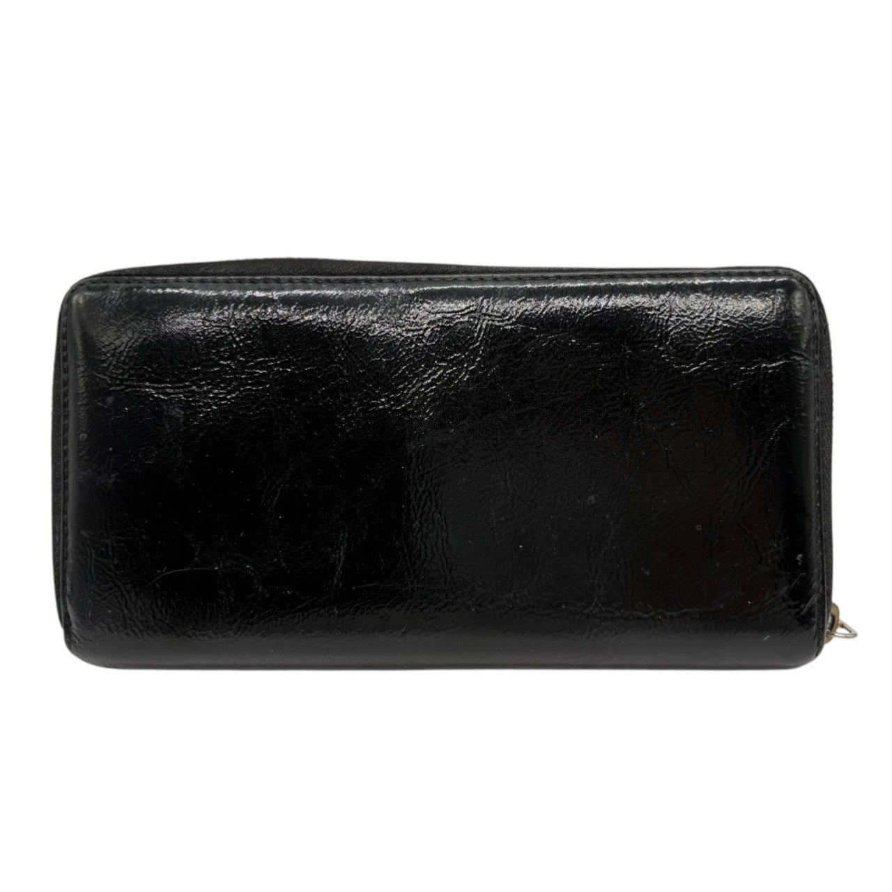 イヴサンローラン Yves Saint Laurent YSL 長財布 ラウンドジップ パテントレザー エナメル ブラック 黒 ゴールド金具 ビッグロゴ デカロゴ クラシック エレガント ヴィンテージ 希少 レア ウォレット レディース お出かけ w2
