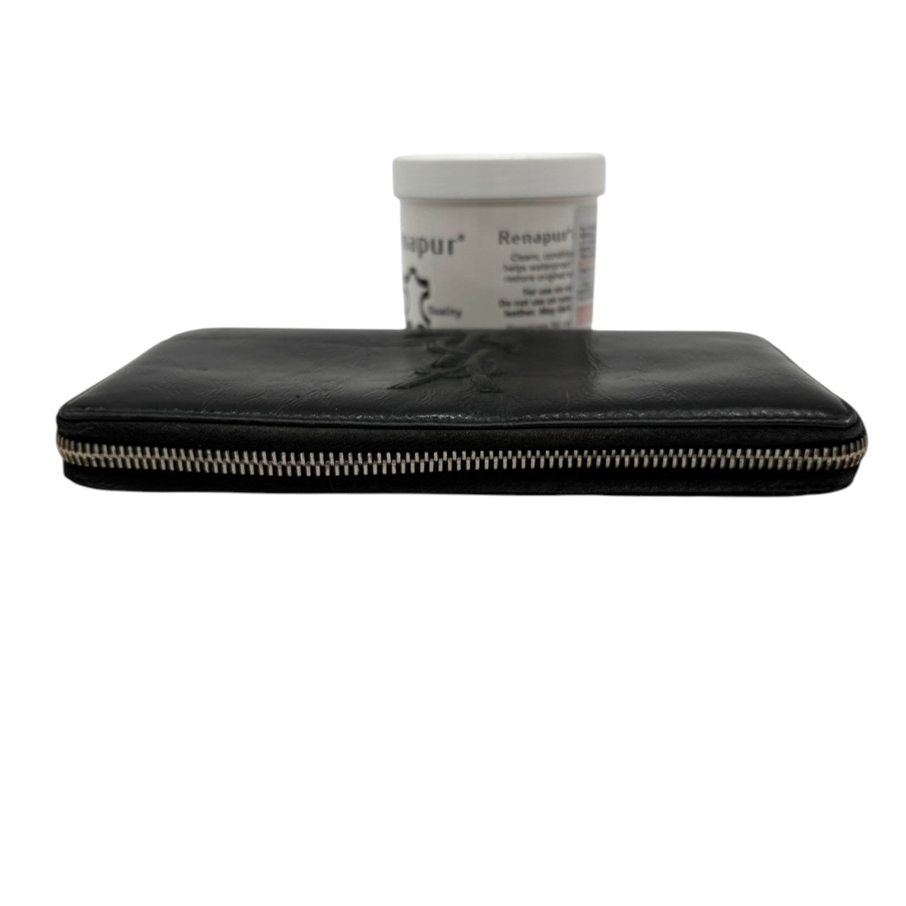 イヴサンローラン Yves Saint Laurent YSL 長財布 ラウンドジップ パテントレザー エナメル ブラック 黒 ゴールド金具 ビッグロゴ デカロゴ クラシック エレガント ヴィンテージ 希少 レア ウォレット レディース お出かけ w2