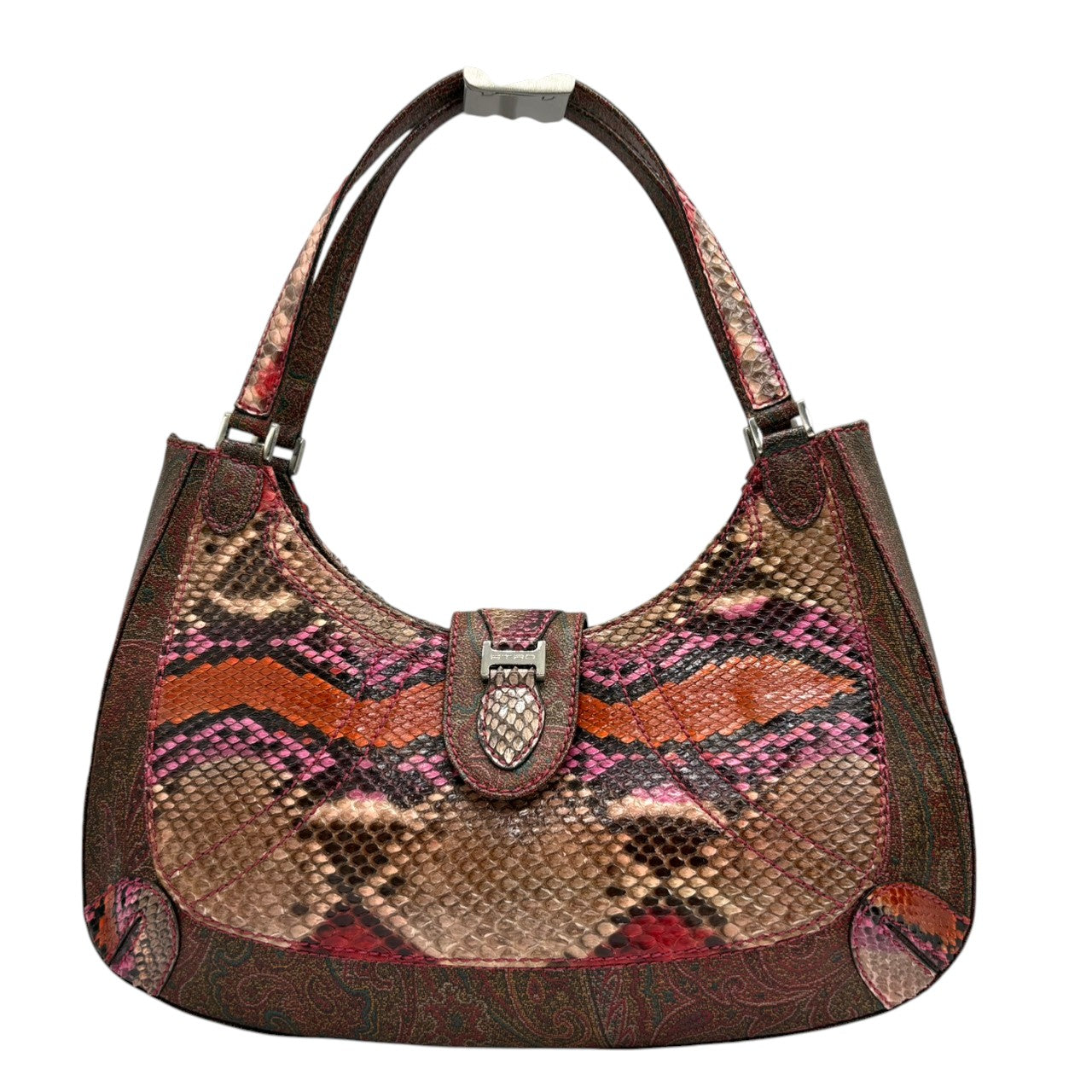 エトロ ETRO ハンドバッグ ワンショルダーバッグ ペイズリー柄 マルチカラー 型押しレザー 本革 ゴールド金具 クラシック エレガント 自立可 鞄 カバン レディース 上品 高級 お出かけ 行事 参観日 二次会 パーティー 希少 美品 s15