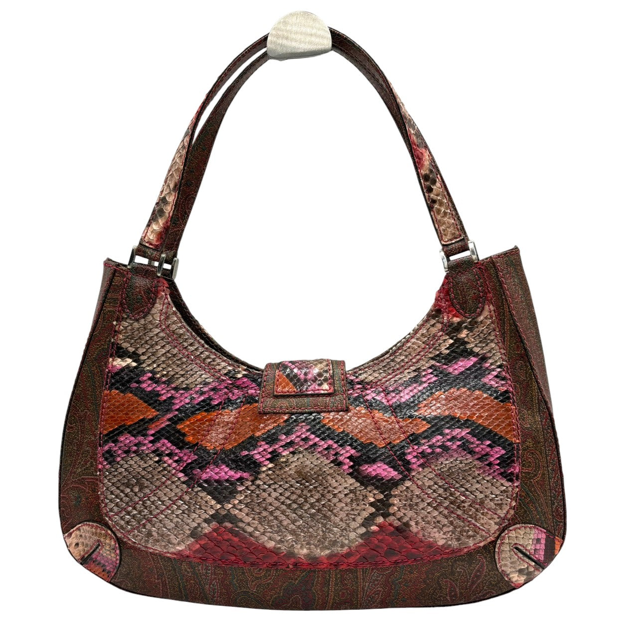 エトロ ETRO ハンドバッグ ワンショルダーバッグ ペイズリー柄 マルチカラー 型押しレザー 本革 ゴールド金具 クラシック エレガント 自立可 鞄 カバン レディース 上品 高級 お出かけ 行事 参観日 二次会 パーティー 希少 美品 s15