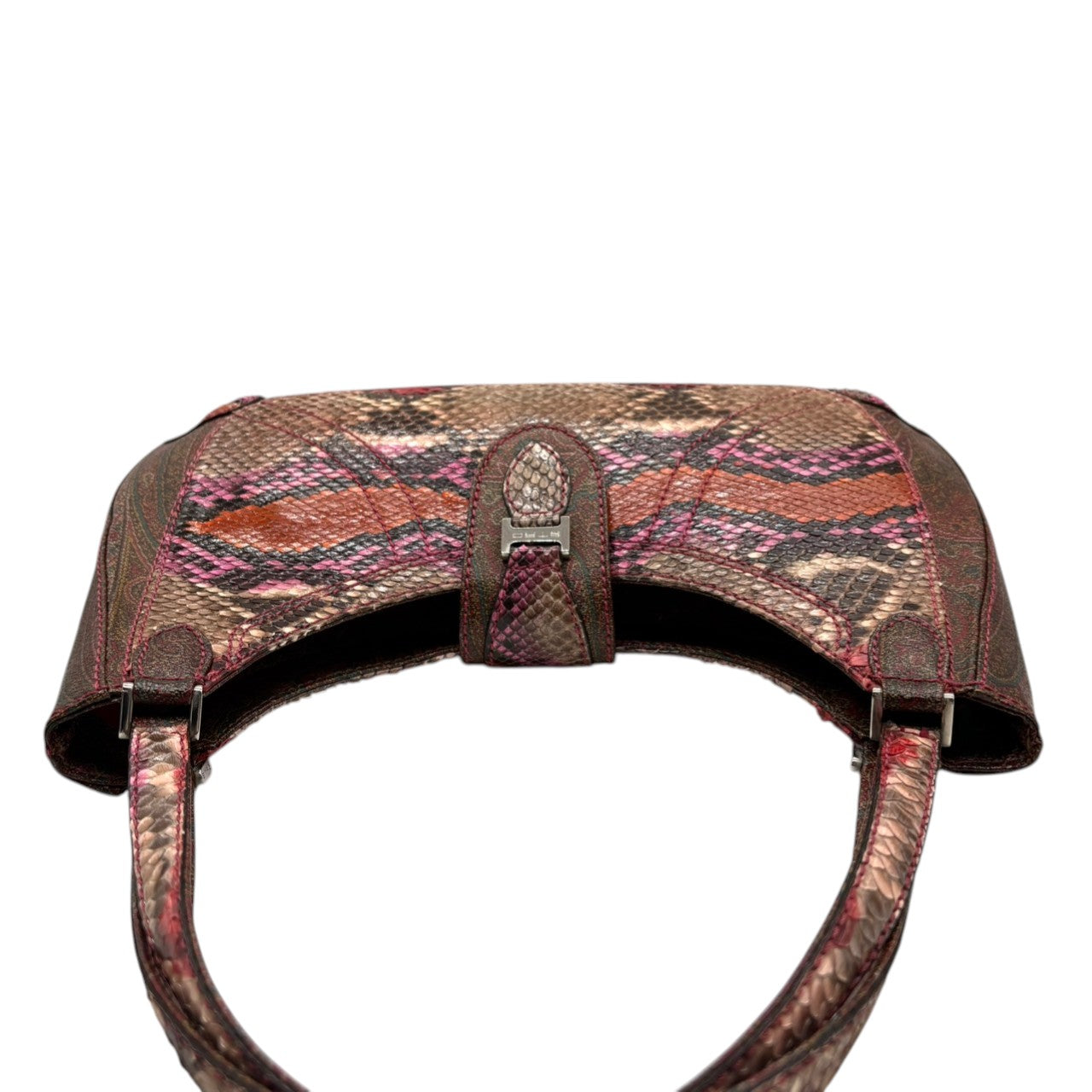 エトロ ETRO ハンドバッグ ワンショルダーバッグ ペイズリー柄 マルチカラー 型押しレザー 本革 ゴールド金具 クラシック エレガント 自立可 鞄 カバン レディース 上品 高級 お出かけ 行事 参観日 二次会 パーティー 希少 美品 s15