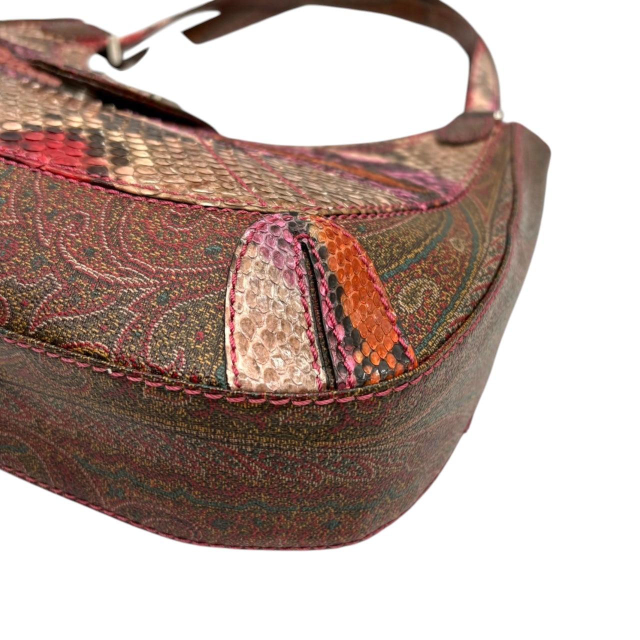 エトロ ETRO ハンドバッグ ワンショルダーバッグ ペイズリー柄 マルチカラー 型押しレザー 本革 ゴールド金具 クラシック エレガント 自立可 鞄 カバン レディース 上品 高級 お出かけ 行事 参観日 二次会 パーティー 希少 美品 s15