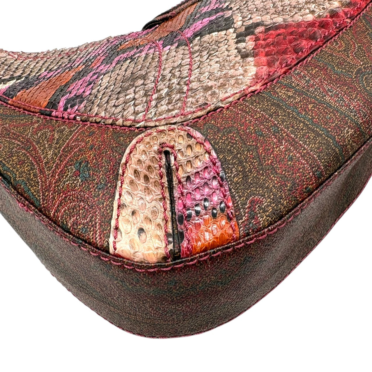 エトロ ETRO ハンドバッグ ワンショルダーバッグ ペイズリー柄 マルチカラー 型押しレザー 本革 ゴールド金具 クラシック エレガント 自立可 鞄 カバン レディース 上品 高級 お出かけ 行事 参観日 二次会 パーティー 希少 美品 s15