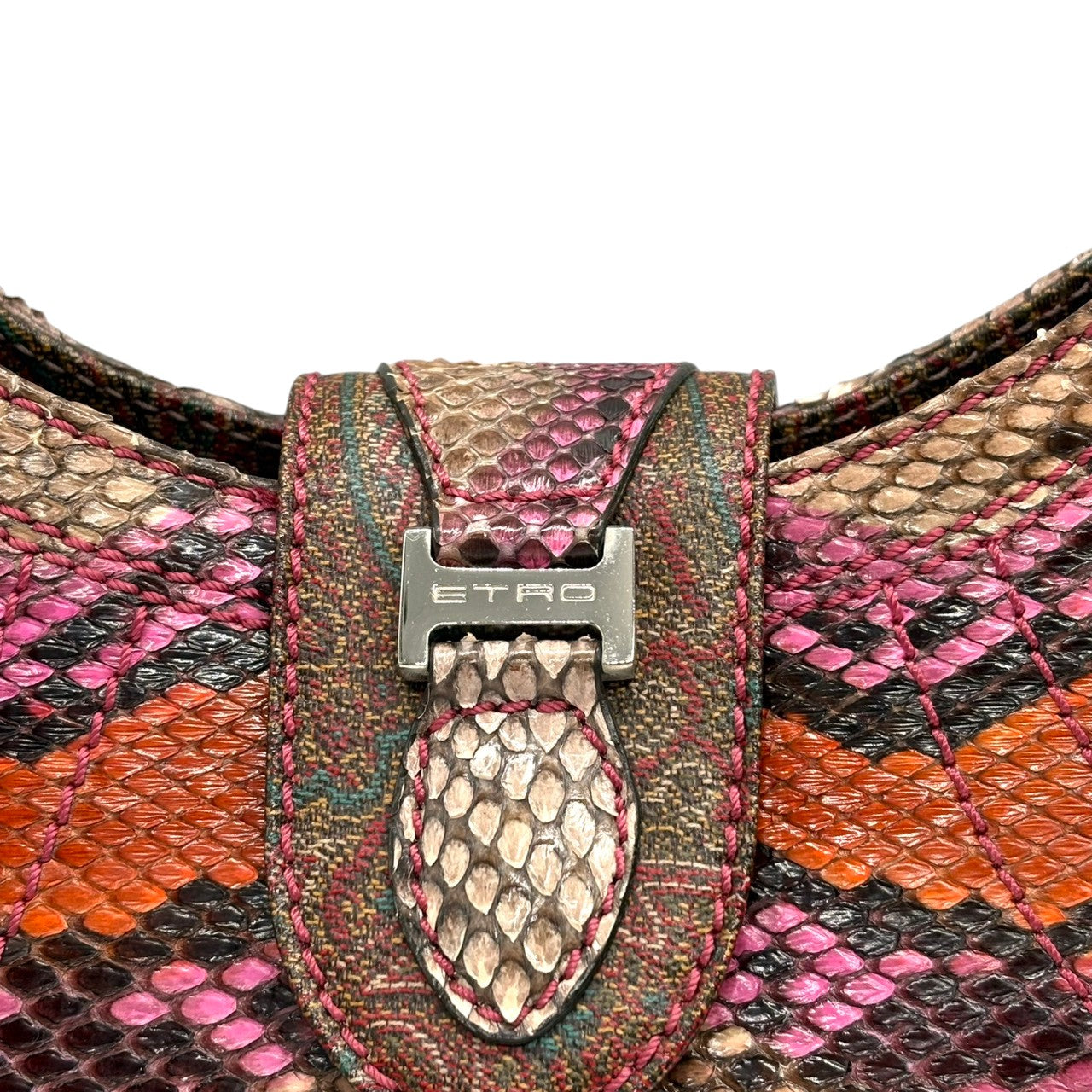 エトロ ETRO ハンドバッグ ワンショルダーバッグ ペイズリー柄 マルチカラー 型押しレザー 本革 ゴールド金具 クラシック エレガント 自立可 鞄 カバン レディース 上品 高級 お出かけ 行事 参観日 二次会 パーティー 希少 美品 s15