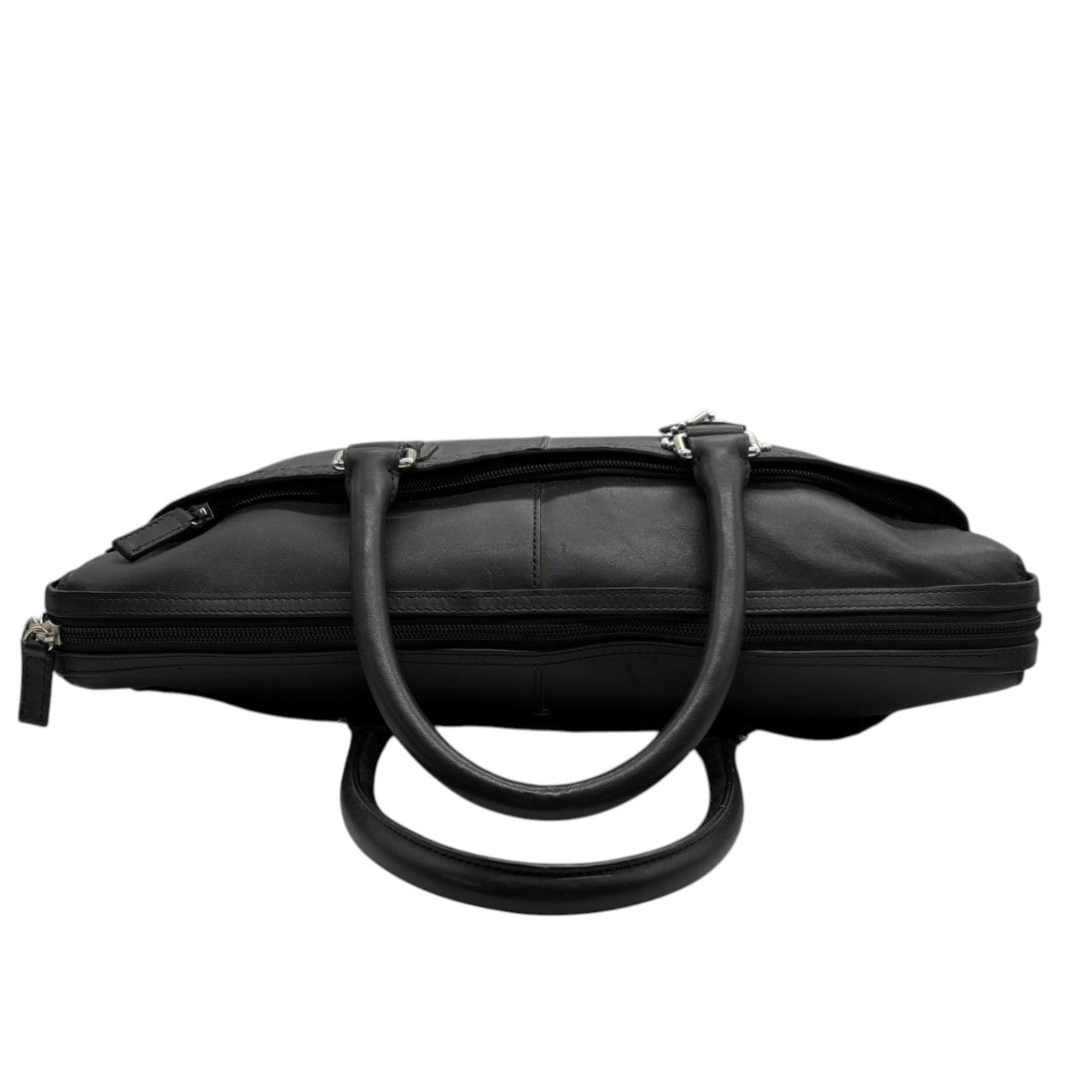 【良品】コーチ COACH ビジネスバッグ ブリーフケース 2WAY ブラック 黒 本革 レザー シグネチャー型押し A4収納可 PC収納可 肩掛け 斜め掛け可 自立可 通勤 通学 出張 大容量 メンズ レディース ユニセックス 鞄 カバン s72