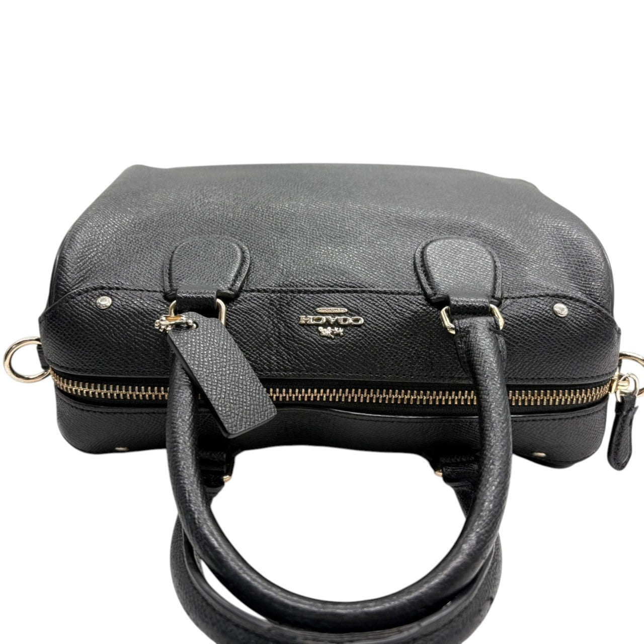 コーチ COACH 2WAY ハンドバッグ ショルダーバッグ ミニボストンバッグ ベネット サッチェル レザー 本革 ブラック 黒 ゴールド金具 斜め掛け可 自立可 クラシック エレガント 鞄 カバン レディース 上品 高級感 お出かけ 行事 s9