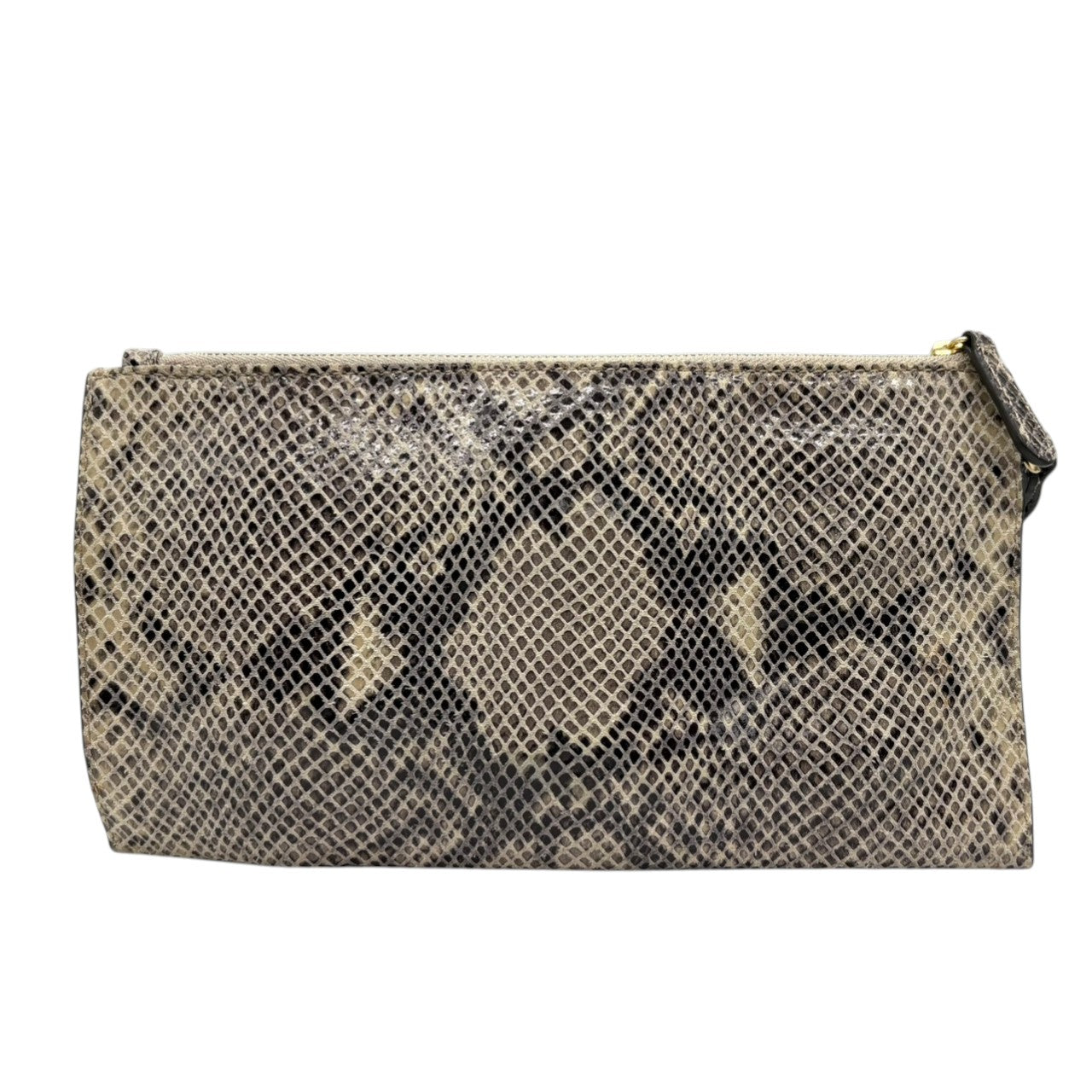マイケルコース MICHAEL KORS ポーチ クラッチバッグ セカンドバッグ 小物入れ パイソン柄 型押し レザー 本革 ゴールド金具 ロゴプレート モノグラム ストラップ付 レディース カバン 鞄 アクセサリーポーチ コスメポーチ エレガント H4