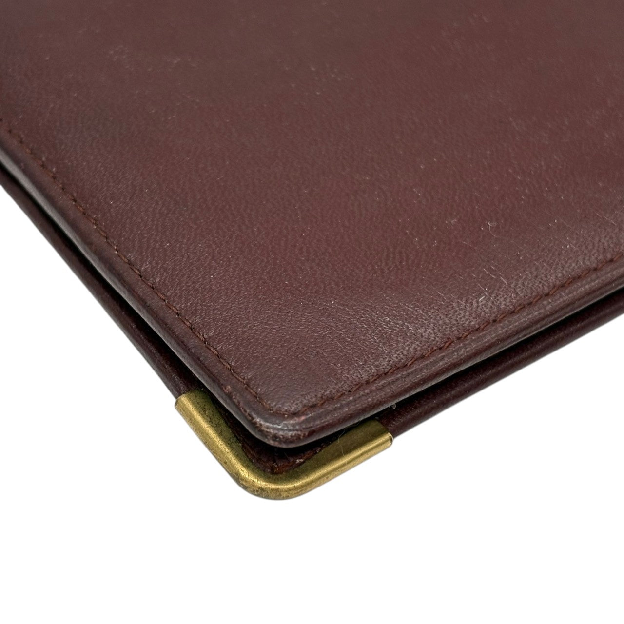 【美品／箱付】カルティエ Cartier 長財布 札入れ マストライン ボルドー レザー 本革 ゴールド金具 2Cロゴ ヴィンテージ ビンテージ クラシック エレガント スリム 薄型 レディース メンズ ユニセックス ウォレット カードケース 状態良好 w3