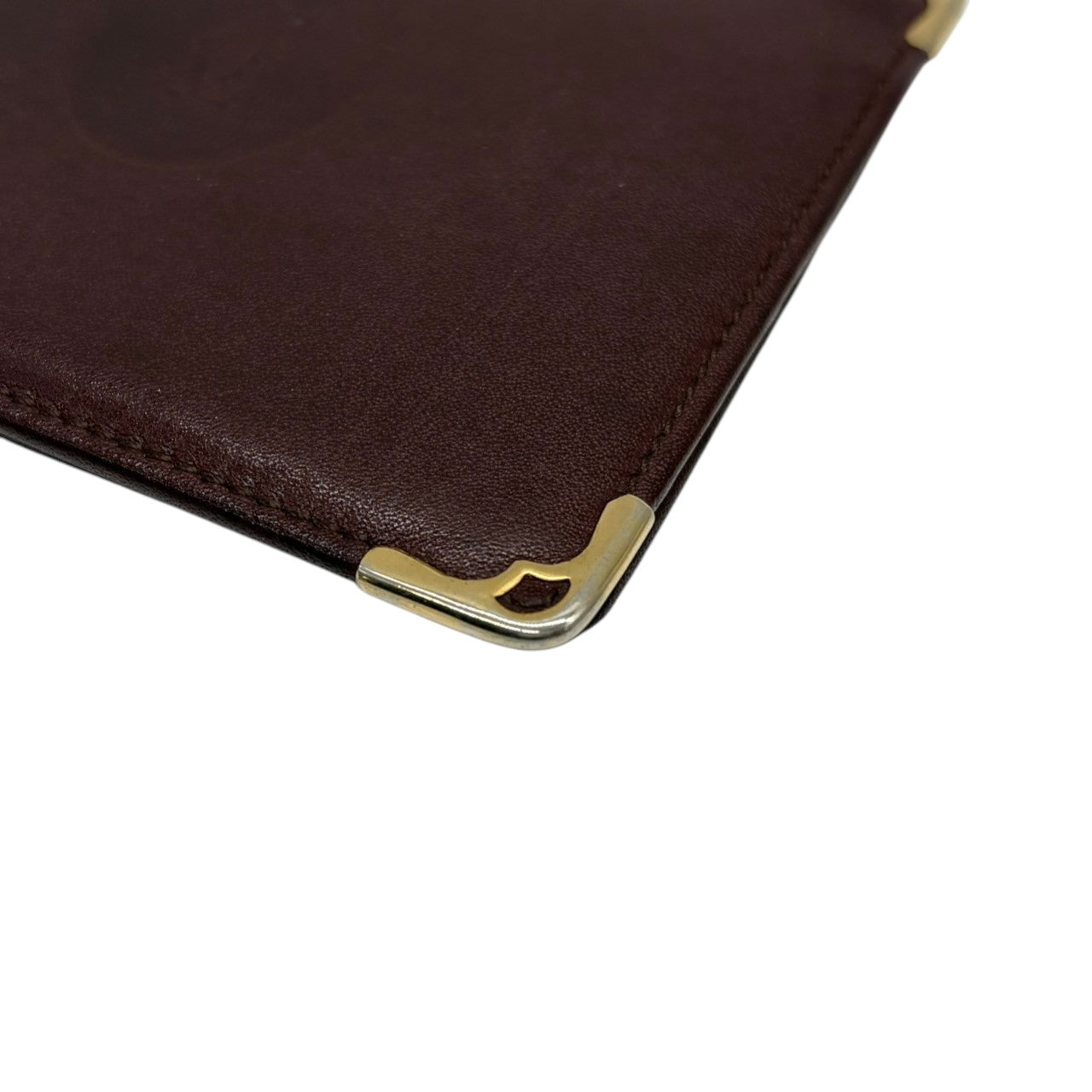 極美品 カルティエ Cartier 財布 二つ折り 札入れ マストライン レザー 本革 ボルドー ワインレッド ゴールド金具 2Cロゴ ヴィンテージ ビンテージ クラシック エレガント スリム コンパクト ウォレット 箱付 状態良好 希少 レア 普段使い w3