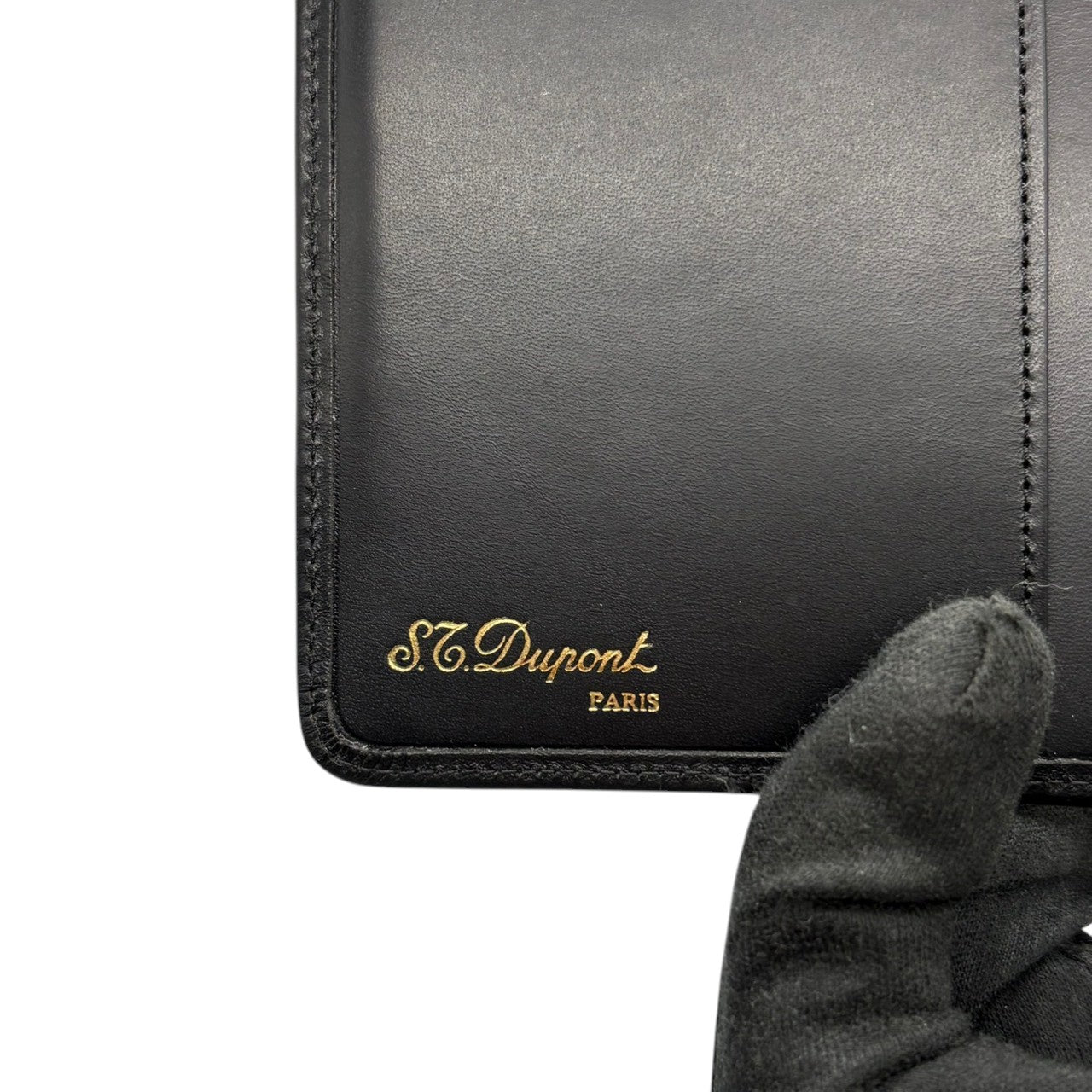 【極美品】エス・テー・デュポン S.T. Dupont 長財布 札入れ レザー 本革 ブラック 黒 ゴールド金具 Dロゴ ヴィンテージ クラシック エレガント スリム 薄型 ウォレット カードケース メンズ ギャランティカード 箱付 西ドイツ製 希少 通勤 ビジネス w3