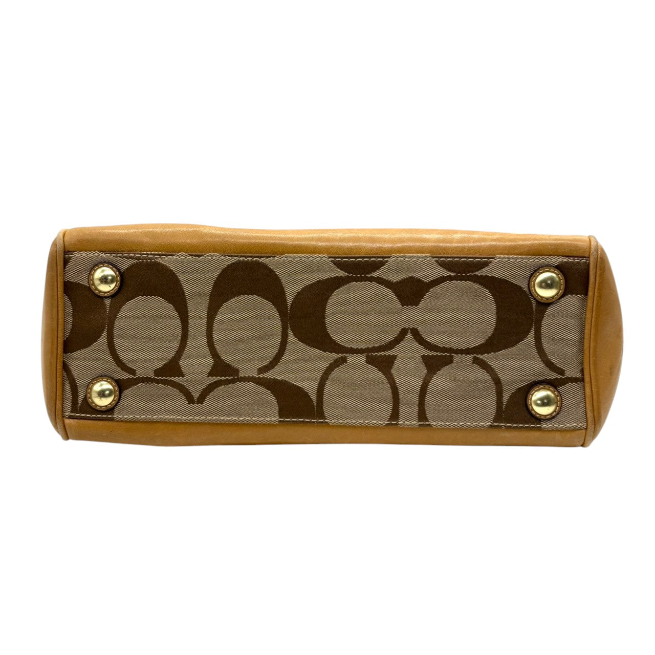 コーチ COACH ハンドバッグ トートバッグ シグネチャー キャンバス レザー 本革 ブラウン 茶色 ベージュ ゴールド金具 ワンショルダー 肩掛け 自立可 ターンロック スカーフチャーム 鞄 カバン レディース お出かけ 普段使い F12463 s20