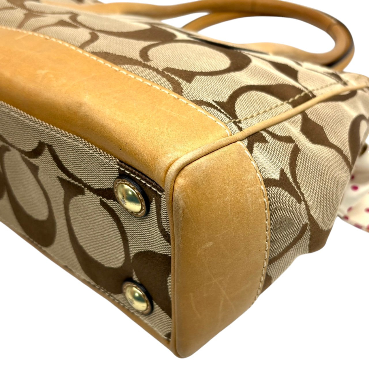 コーチ COACH ハンドバッグ トートバッグ シグネチャー キャンバス レザー 本革 ブラウン 茶色 ベージュ ゴールド金具 ワンショルダー 肩掛け 自立可 ターンロック スカーフチャーム 鞄 カバン レディース お出かけ 普段使い F12463 s20