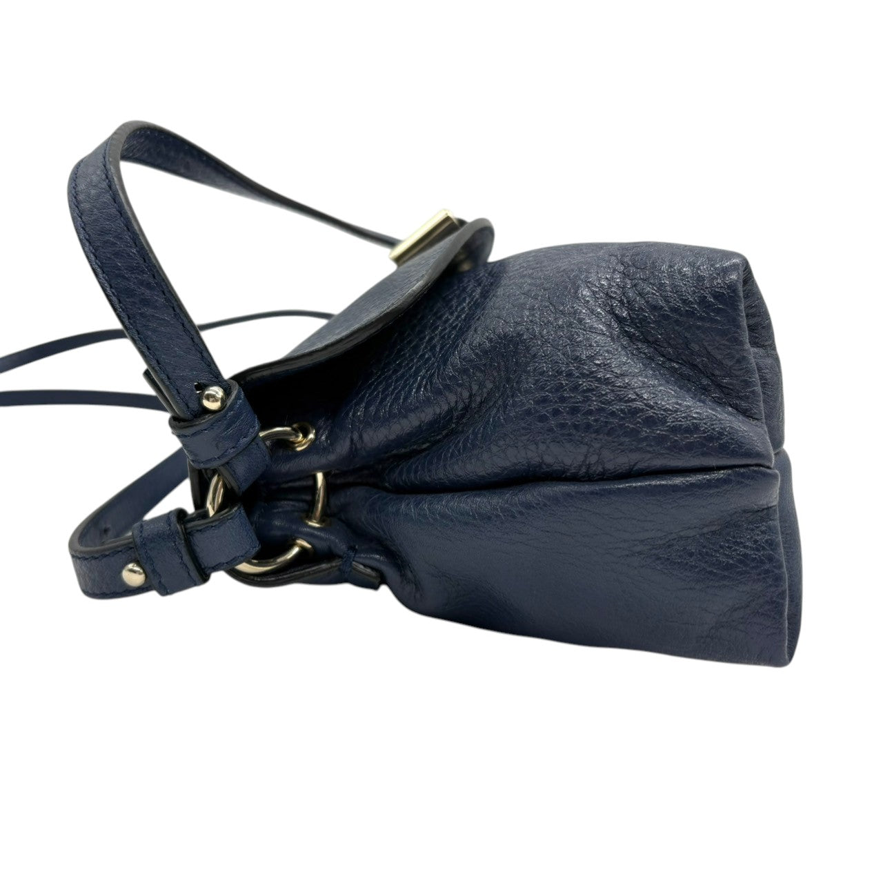 【極美品】クロエ Chloe リリィ 2WAY ハンドバッグ ショルダーバッグ ポシェット リリィ リボン レザー 本革 ネイビー 紺 ゴールド 金具 斜め掛け可 ミニバッグ カバン 鞄 レディース エレガント 上品 華やか 状態良好 希少 レア s20