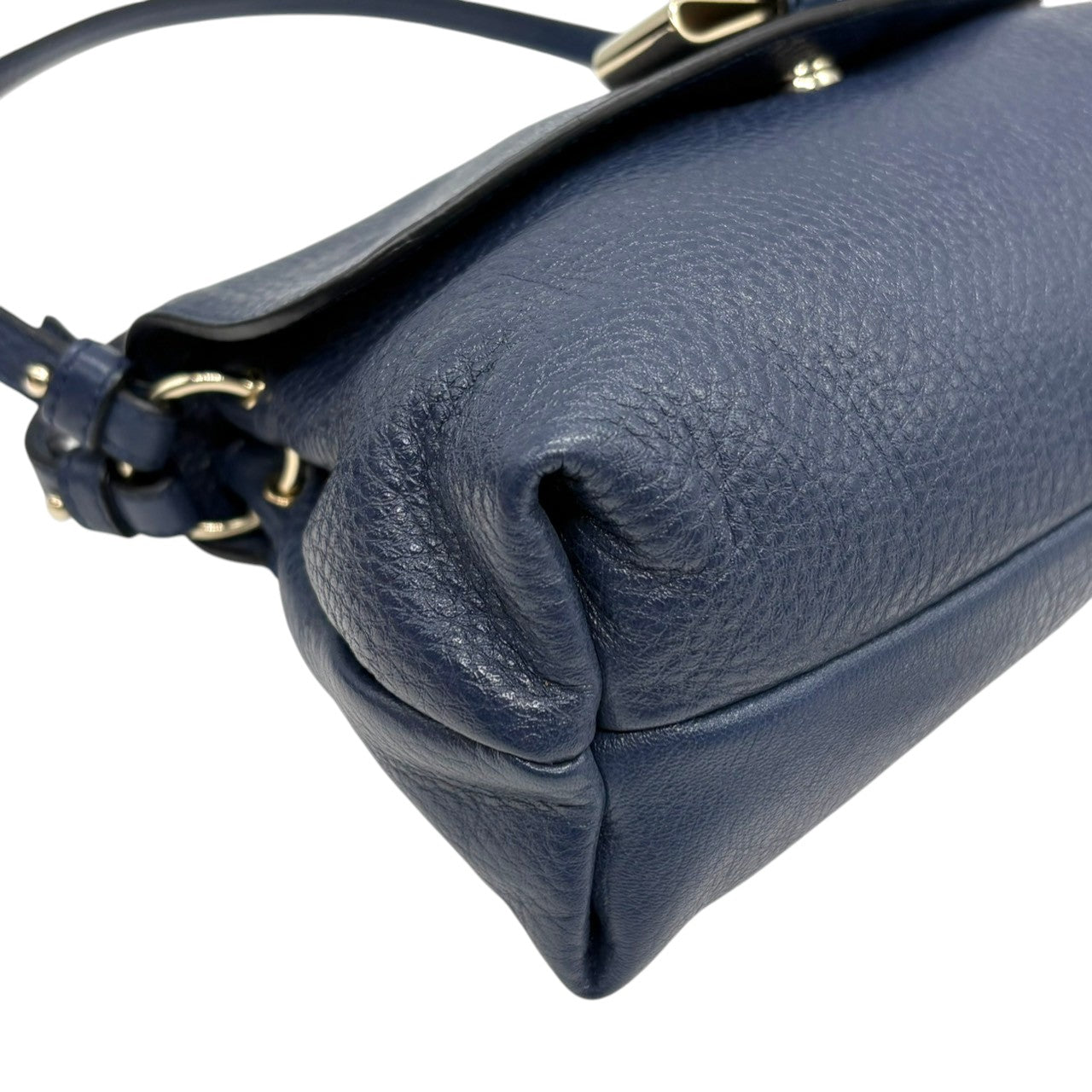 【極美品】クロエ Chloe リリィ 2WAY ハンドバッグ ショルダーバッグ ポシェット リリィ リボン レザー 本革 ネイビー 紺 ゴールド 金具 斜め掛け可 ミニバッグ カバン 鞄 レディース エレガント 上品 華やか 状態良好 希少 レア s20