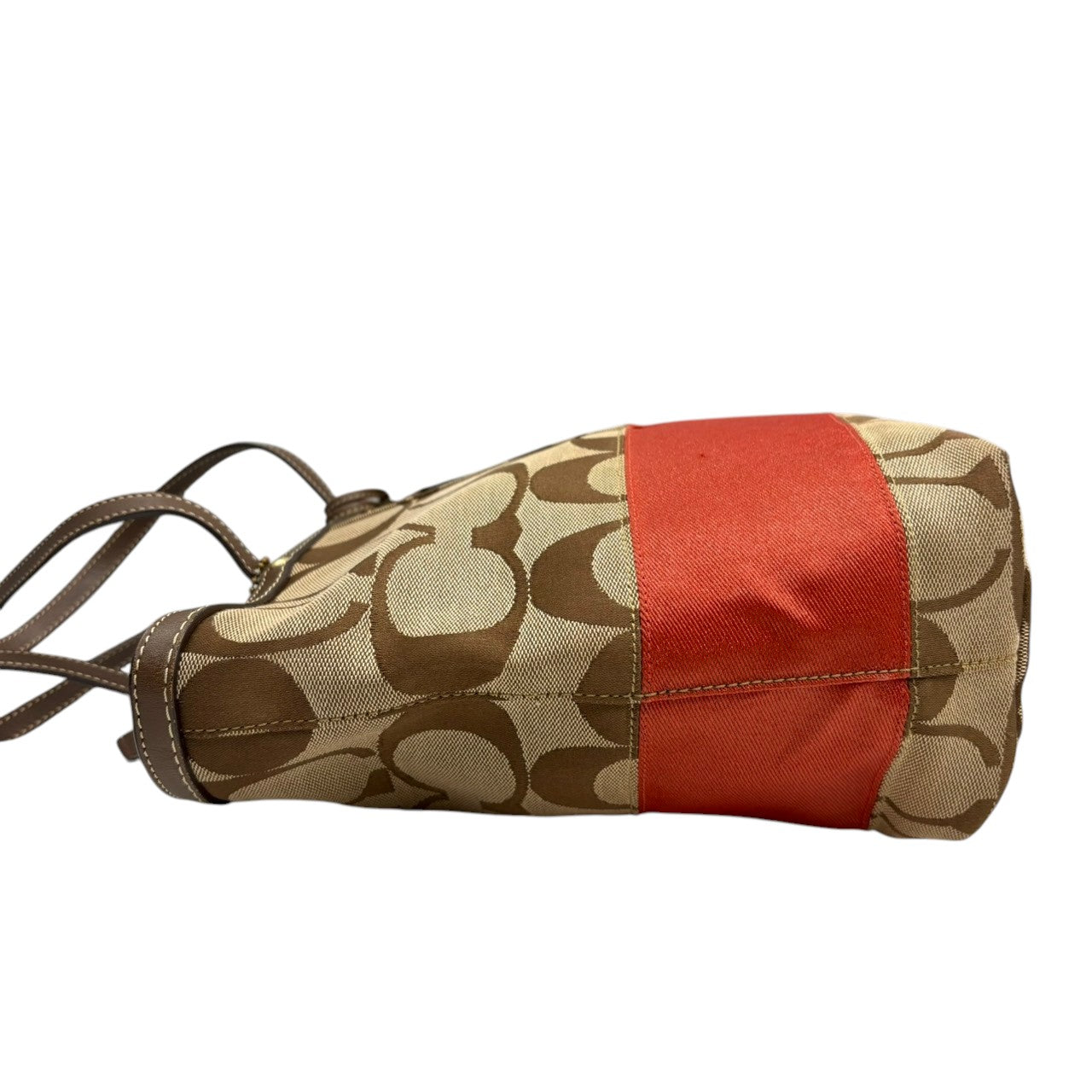 コーチ COACH トートバッグ ワンショルダー 自立可 シグネチャー キャンバス レザー ブラウン 茶色 オレンジ レディース エレガント クラシック カジュアル お出かけ デイリーユース 通学 マチあり 定番 人気 カバン 鞄 ロゴ ゴールド金具 s20
