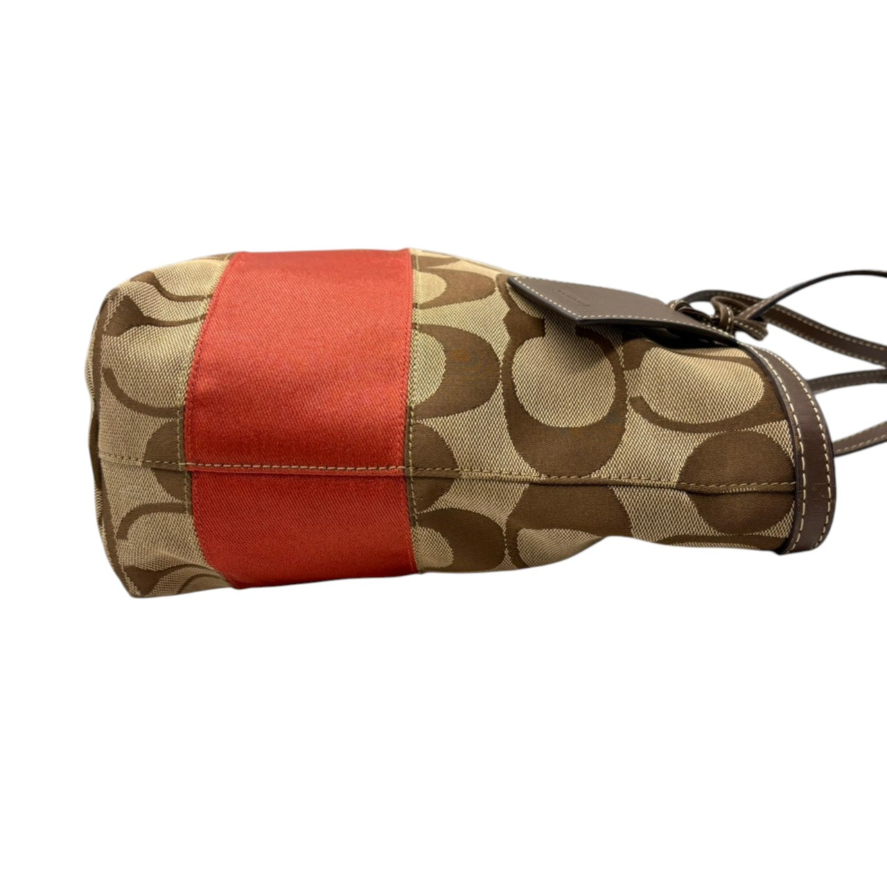 コーチ COACH トートバッグ ワンショルダー 自立可 シグネチャー キャンバス レザー ブラウン 茶色 オレンジ レディース エレガント クラシック カジュアル お出かけ デイリーユース 通学 マチあり 定番 人気 カバン 鞄 ロゴ ゴールド金具 s20
