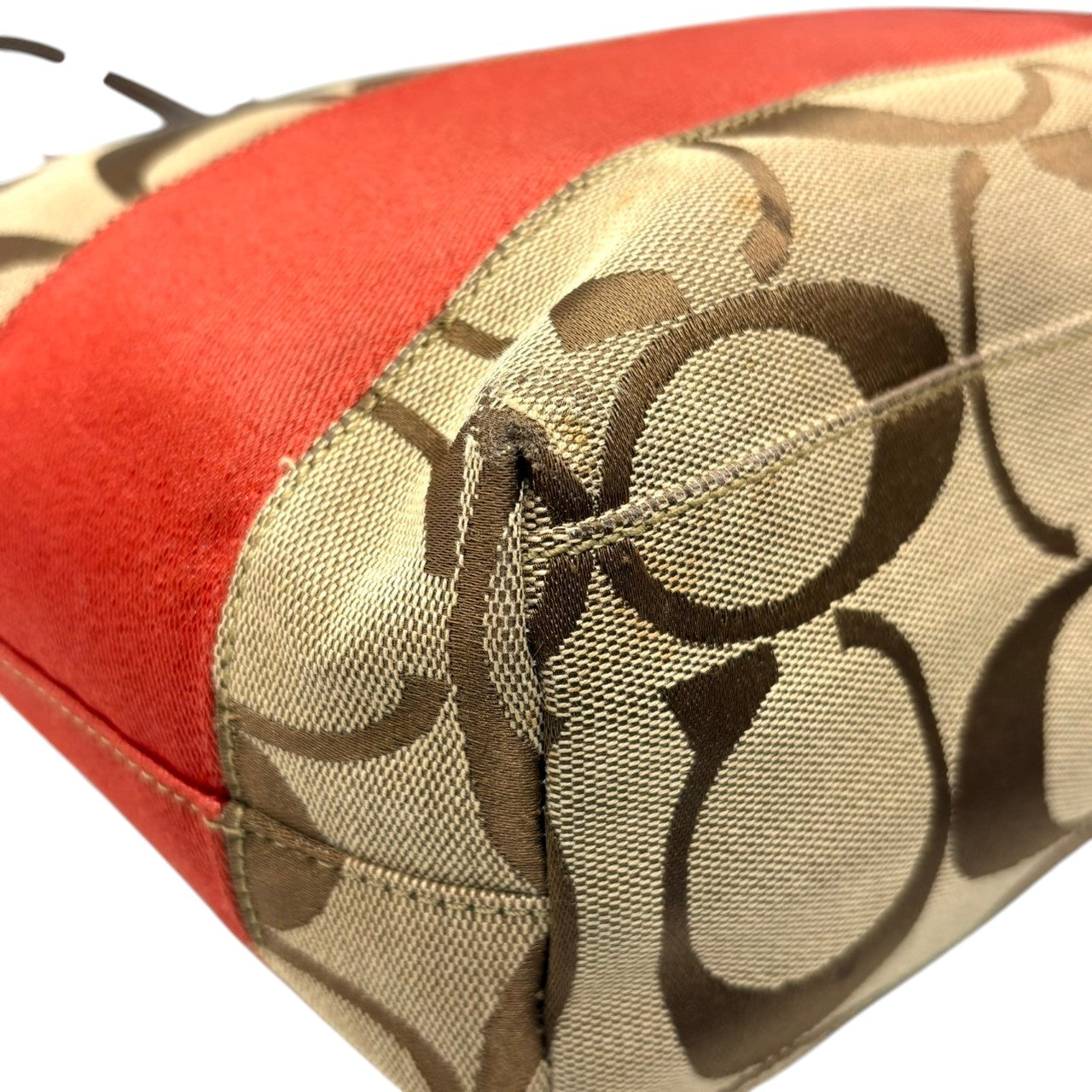 コーチ COACH トートバッグ ワンショルダー 自立可 シグネチャー キャンバス レザー ブラウン 茶色 オレンジ レディース エレガント クラシック カジュアル お出かけ デイリーユース 通学 マチあり 定番 人気 カバン 鞄 ロゴ ゴールド金具 s20