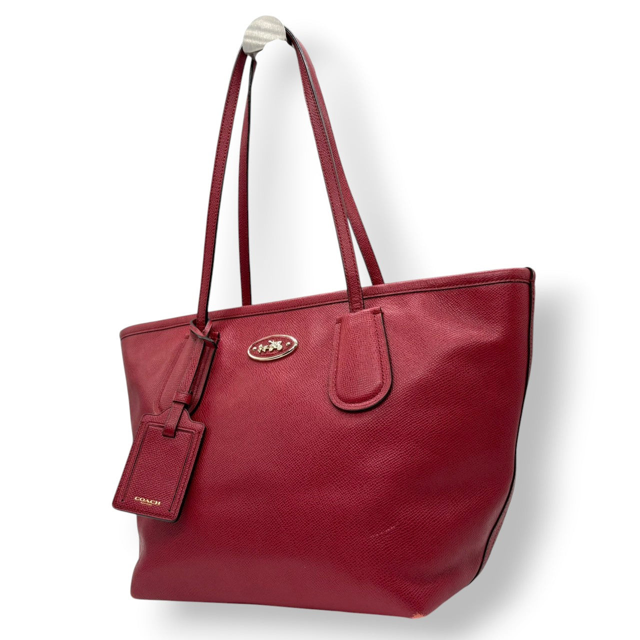 COACH コーチ レザートートバッグ タクシー ジップ レッド 赤 ゴールド金具 エレガント クラシック ワンショルダー 肩掛け 自立可 レディース 通勤 通学 デイリーユース お出かけ 大容量 収納力抜群 高級感 上品 カジュアル s20