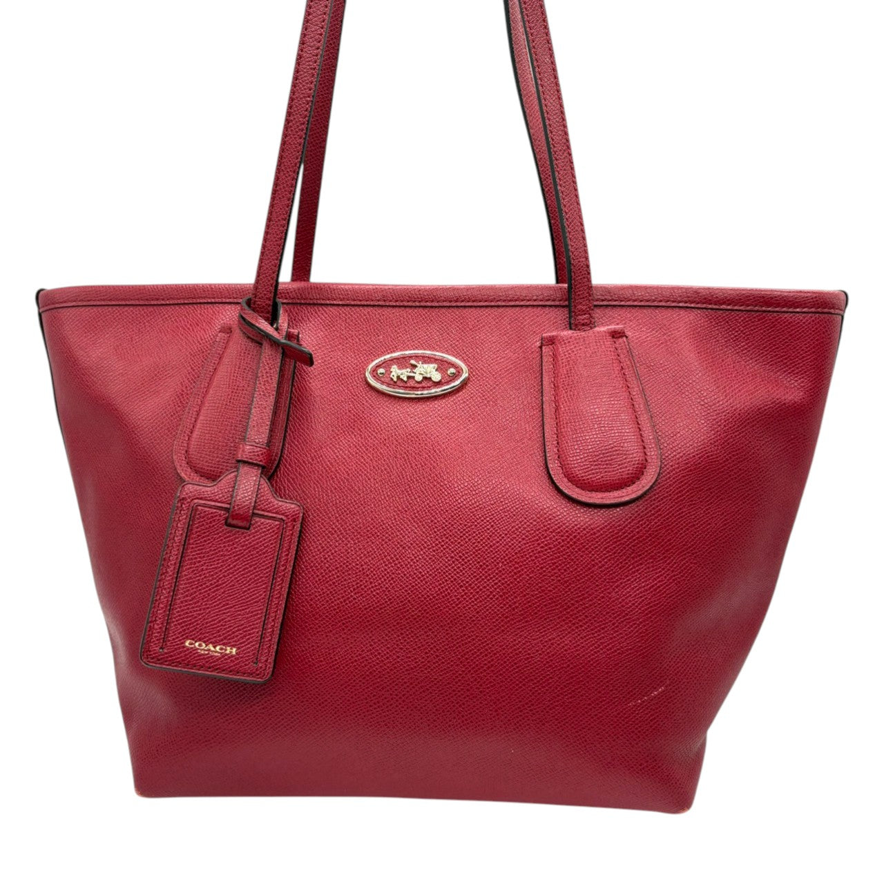COACH コーチ レザートートバッグ タクシー ジップ レッド 赤 ゴールド金具 エレガント クラシック ワンショルダー 肩掛け 自立可 レディース 通勤 通学 デイリーユース お出かけ 大容量 収納力抜群 高級感 上品 カジュアル s20