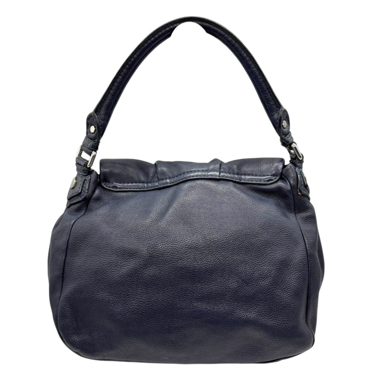 マークバイマークジェイコブス Y2K MARC BY MARC JACOBS ハンドバッグ レザー 本革 ブルー ネイビー 青 紺色 レディース エレガント クラシック カジュアル デイリー フラップ ロゴ シルバー金具 お出かけ 上品 シンプル 鞄 s20