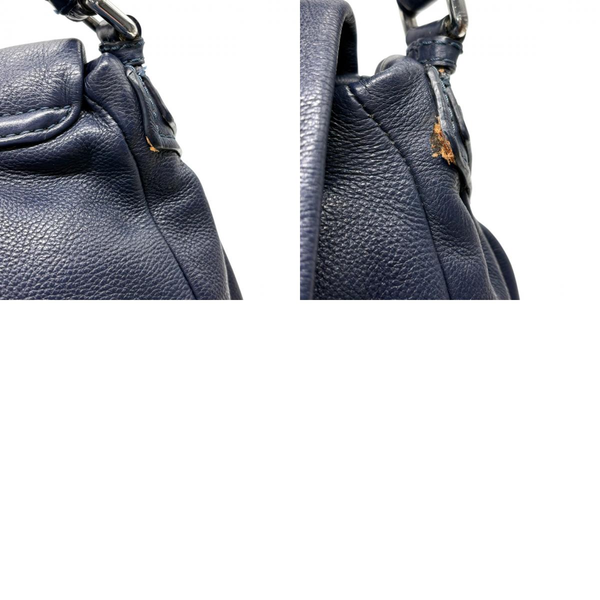 マークバイマークジェイコブス Y2K MARC BY MARC JACOBS ハンドバッグ レザー 本革 ブルー ネイビー 青 紺色 レディース エレガント クラシック カジュアル デイリー フラップ ロゴ シルバー金具 お出かけ 上品 シンプル 鞄 s20