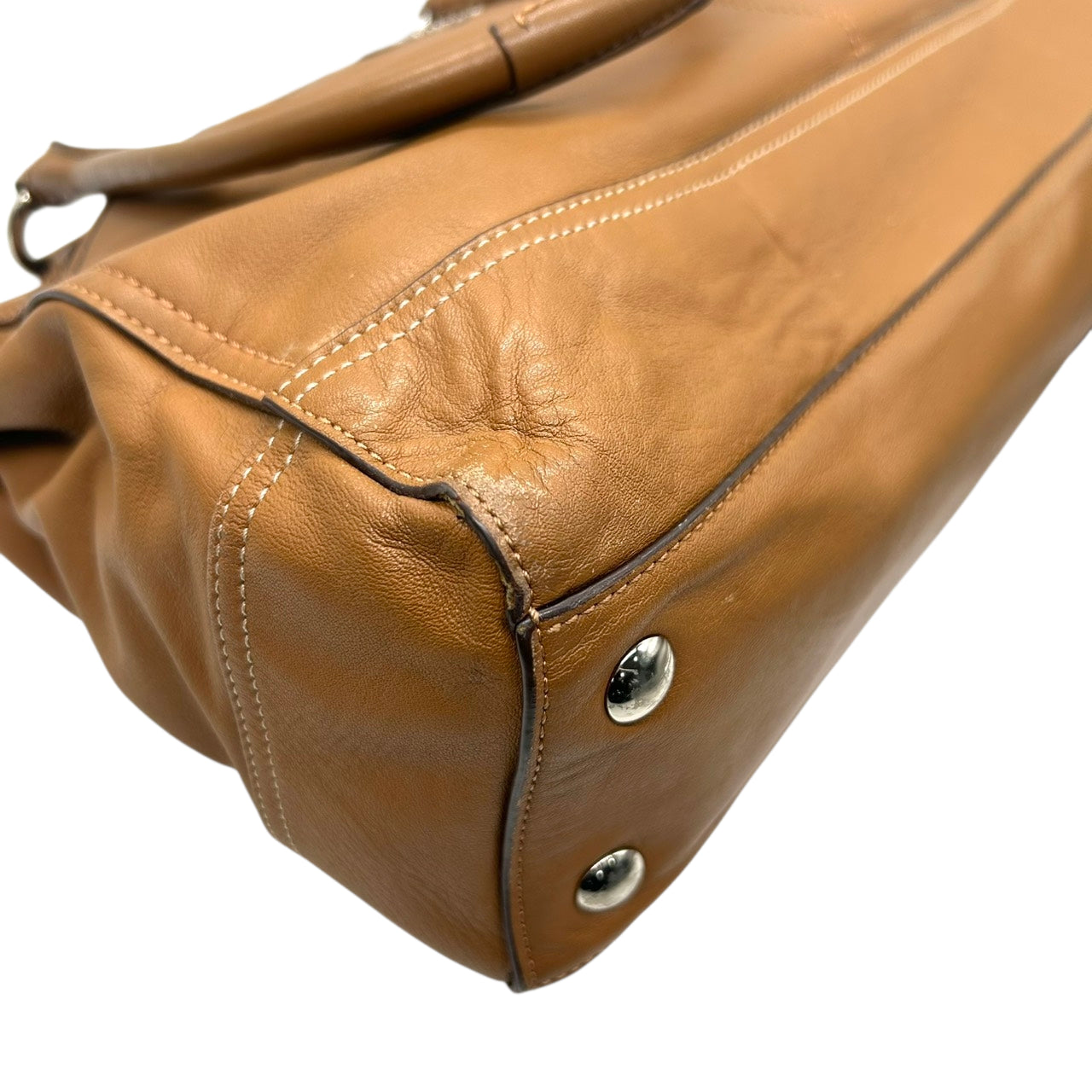 美品 コーチ COACH パーク レザー キャリーオール トートバッグ ショルダーバッグ F19728 本革 キャメル ライトブラウン 茶 A4収納可 肩掛け ワンショルダー シルバー金具 チャーム付 通勤 通学 ビジネス レディース E6