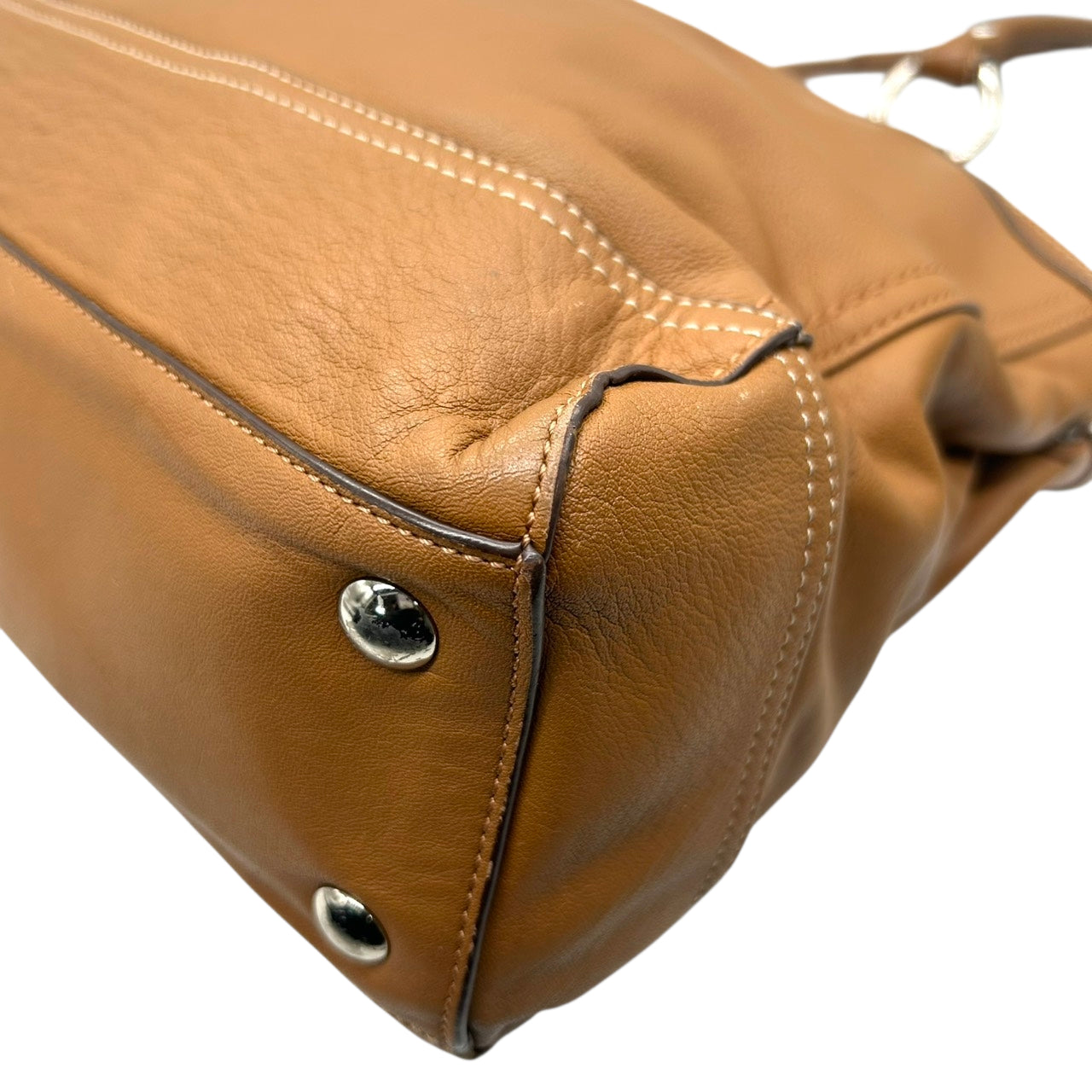 美品 コーチ COACH パーク レザー キャリーオール トートバッグ ショルダーバッグ F19728 本革 キャメル ライトブラウン 茶 A4収納可 肩掛け ワンショルダー シルバー金具 チャーム付 通勤 通学 ビジネス レディース E6