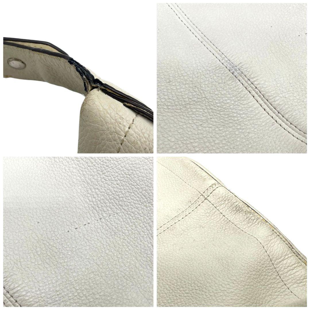 コーチ　ハンドバッグ　白　ワンショルダー　ホーボー　A4収納　COACH　T4　トートバッグ　レザー　本革　肩掛け可　肩かけ可　シルバー金具　ロゴタグ　ロゴプレート　F31287　ホワイト