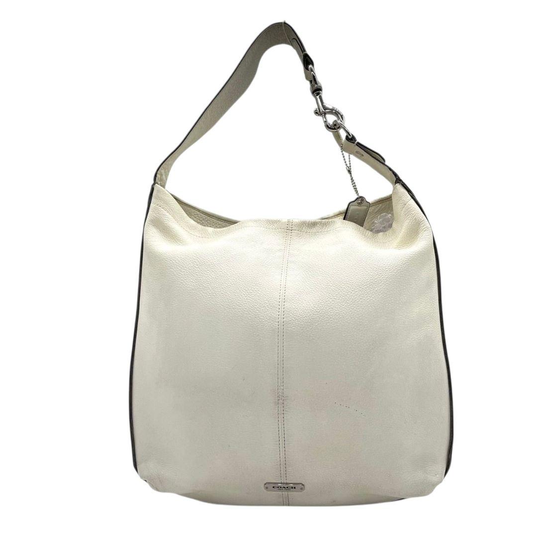 コーチ　ハンドバッグ　白　ワンショルダー　ホーボー　A4収納　COACH　T4　トートバッグ　レザー　本革　肩掛け可　肩かけ可　シルバー金具　ロゴタグ　ロゴプレート　F31287　ホワイト