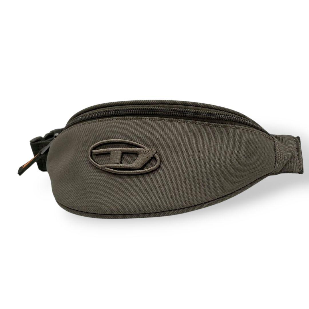 ディーゼル ショルダーバッグ 緑 ロゴ ナイロン DIESEL s60 グリーン 斜め掛け可 ウエストポーチ オシャレ 本物保証 鑑定済 スピード発送