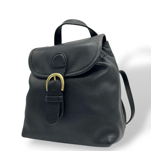 コーチ　バックパック　黒　オールドコーチ　フラップ　ミニ　レザー　本革　s79　リュックサック　ブラック　ゴールド金具　ヴィンテージ　H5C-4152　COACH　オシャレ　本物保証　鑑定済