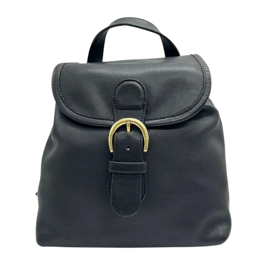 コーチ　バックパック　黒　オールドコーチ　フラップ　ミニ　レザー　本革　s79　リュックサック　ブラック　ゴールド金具　ヴィンテージ　H5C-4152　COACH　オシャレ　本物保証　鑑定済