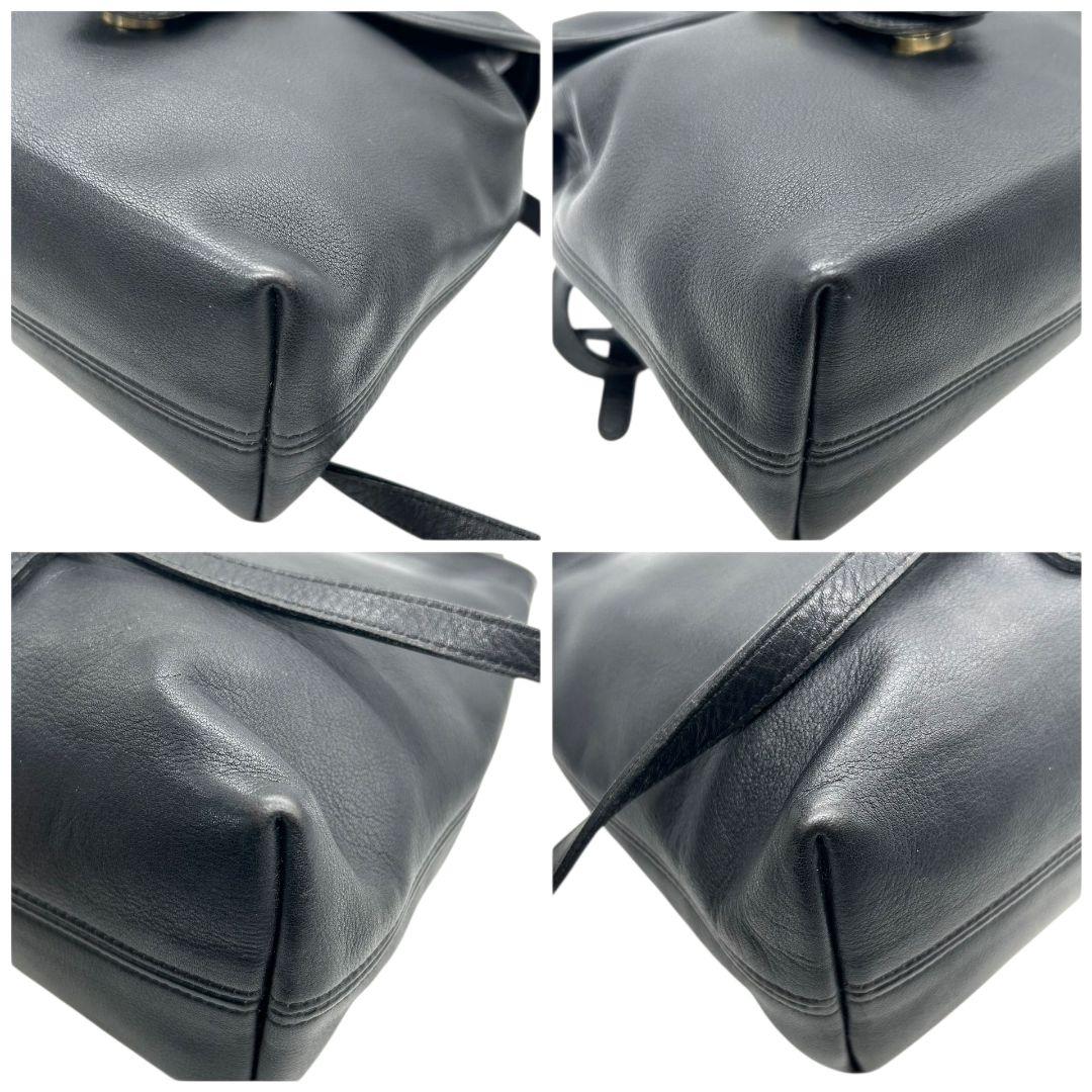 コーチ　バックパック　黒　オールドコーチ　フラップ　ミニ　レザー　本革　s79　リュックサック　ブラック　ゴールド金具　ヴィンテージ　H5C-4152　COACH　オシャレ　本物保証　鑑定済