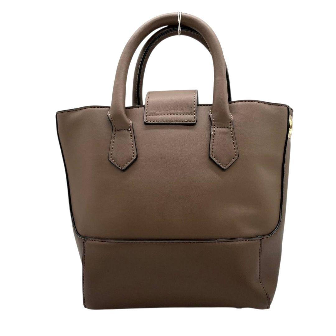 ノーブランド　ハンドバッグ　茶　フラップ　2way　レザー　s69　ショルダーバッグ　トートバッグ　斜め掛け可　本革　ゴールド金具　ターンロック　ブラウン