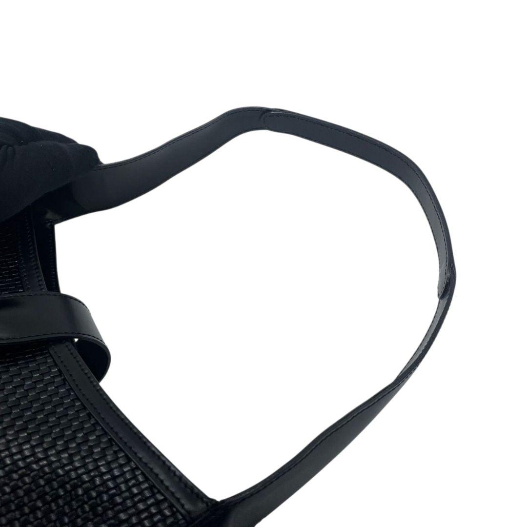 美品 BALLY バリー ハンドバッグ トート ワンショルダー イントレチャート レザー 本革 ブラック ロゴプレート シルバー金具 肩掛け可 F