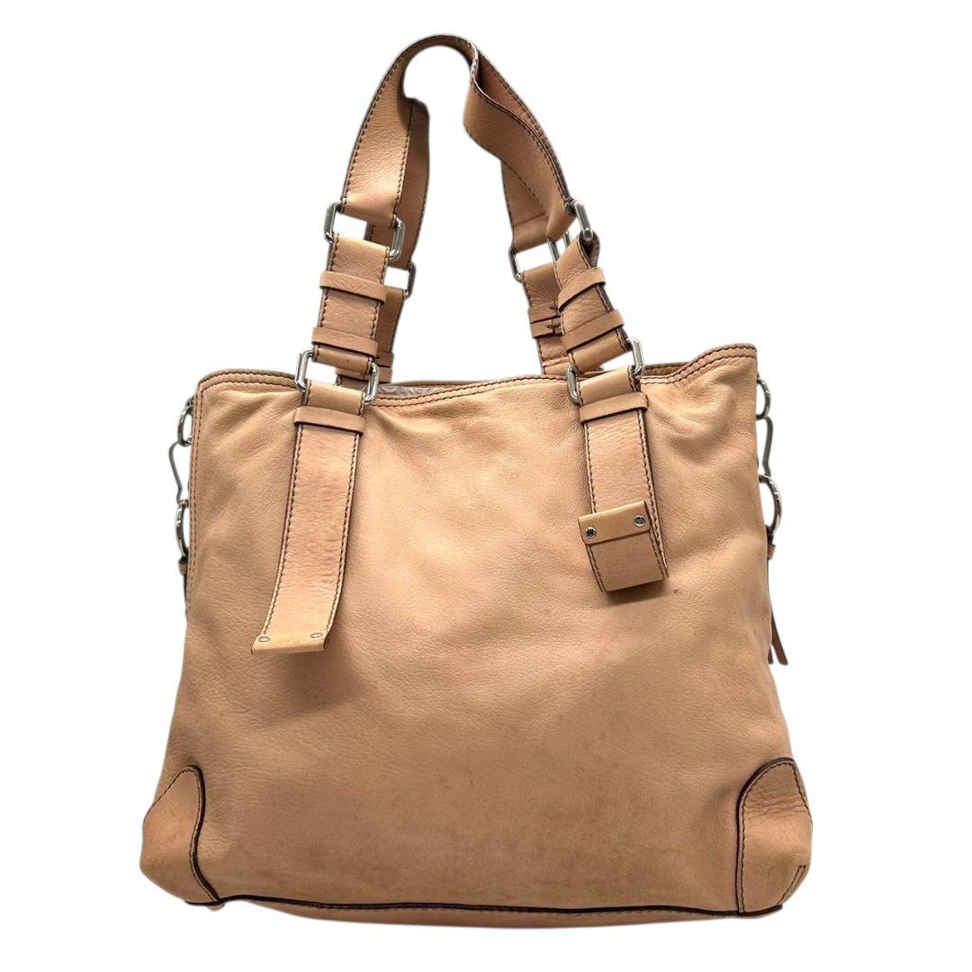 Chloe クロエ トートバッグ ベージュ レザー 本革 ワンショルダー ハンドバッグ A4収納 肩掛け可 肩かけ可 シルバー金具 s33 ブランドロゴ 上品 高級感