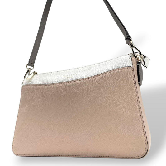 ケイトスペード ショルダーバッグ ピンク バイカラー s4 斜め掛け可 レザー 本革 ホワイト グレー シルバー金具 kate spade レディース