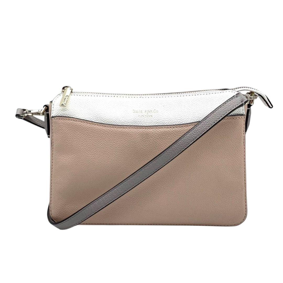 ケイトスペード ショルダーバッグ ピンク バイカラー s4 斜め掛け可 レザー 本革 ホワイト グレー シルバー金具 kate spade レディース