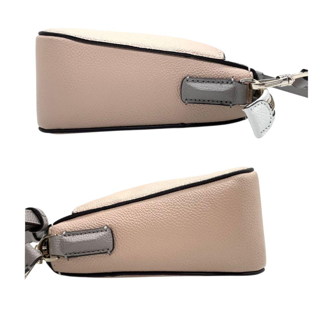 ケイトスペード ショルダーバッグ ピンク バイカラー s4 斜め掛け可 レザー 本革 ホワイト グレー シルバー金具 kate spade レディース