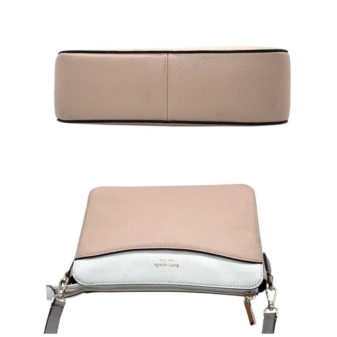 ケイトスペード ショルダーバッグ ピンク バイカラー s4 斜め掛け可 レザー 本革 ホワイト グレー シルバー金具 kate spade レディース