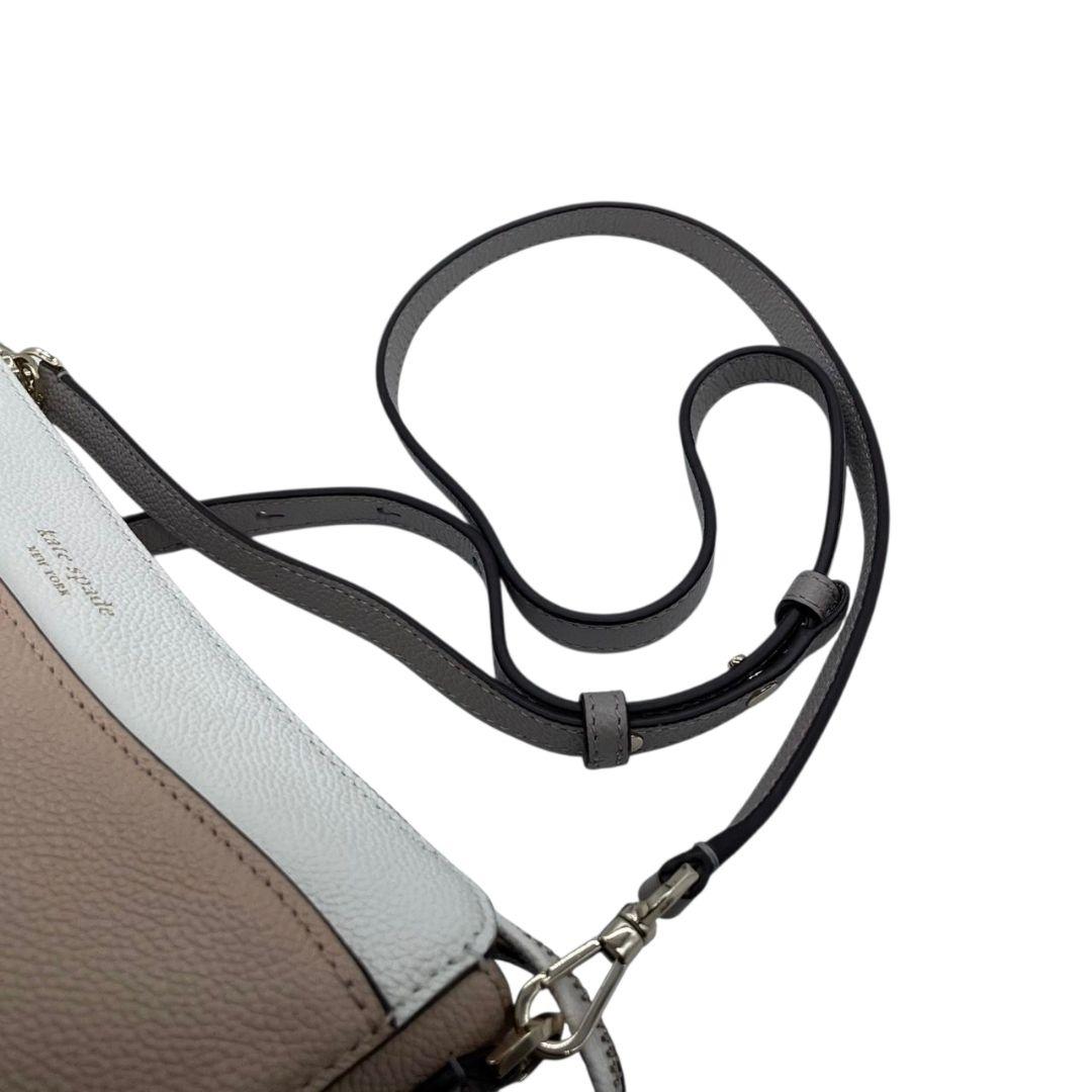 ケイトスペード ショルダーバッグ ピンク バイカラー s4 斜め掛け可 レザー 本革 ホワイト グレー シルバー金具 kate spade レディース