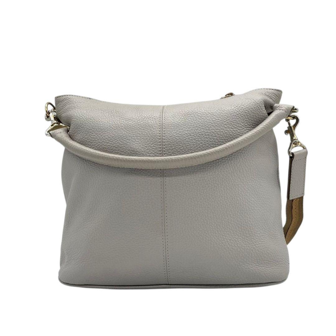 アタオ ATAO エルヴィ Elvy 2way ショルダーバッグ グレー レザー トートバッグ ハンドバッグ ロゴプレート 斜め掛け可 ゴールド金具 本革 T8