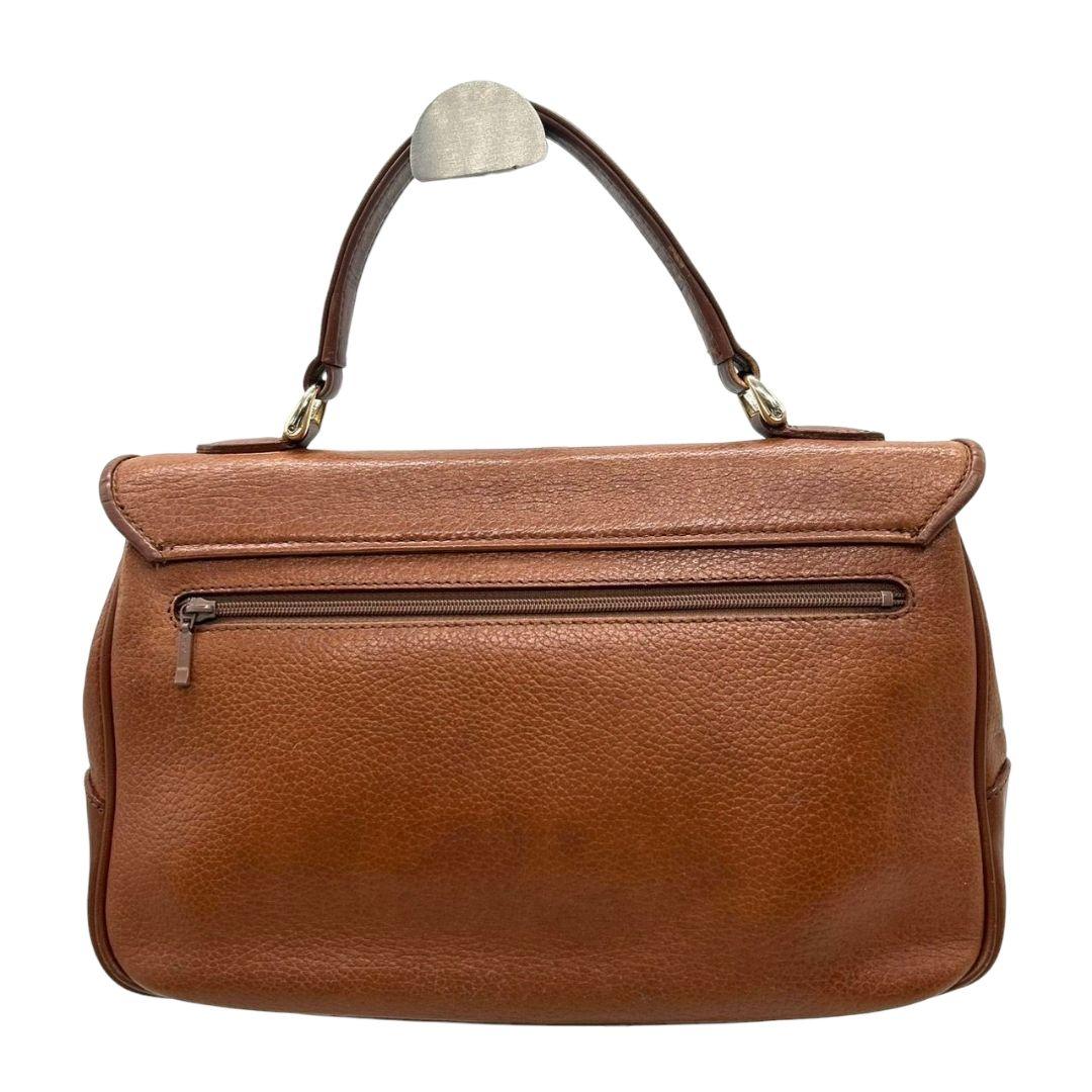 BURBERRY バーバリー ハンドバッグ フラップ 自立 レザー 本革 トート 型押しロゴ ホースロゴ ブラウン Burberrys シルバー金具 ゴールド金具 s48