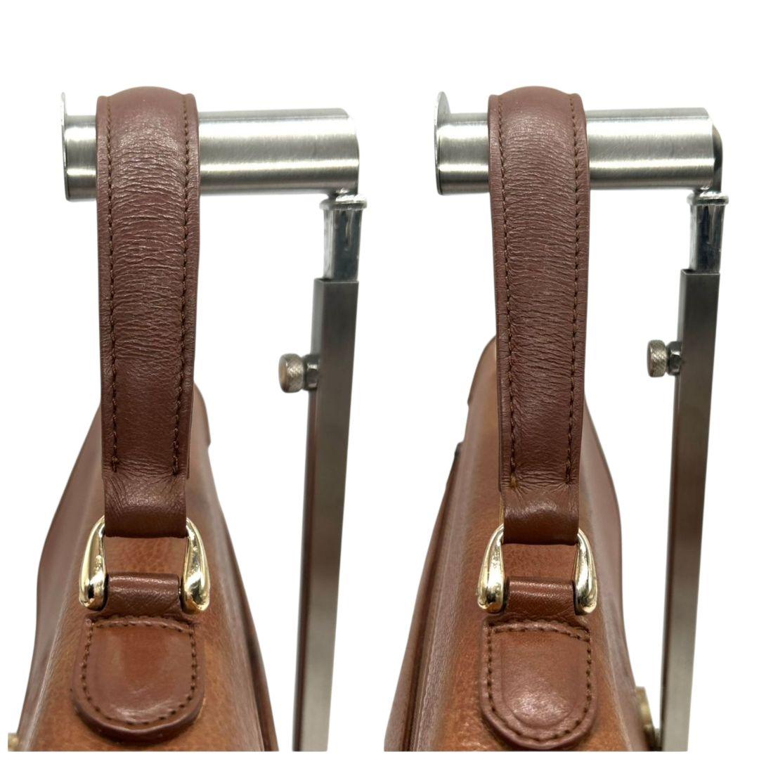 BURBERRY バーバリー ハンドバッグ フラップ 自立 レザー 本革 トート 型押しロゴ ホースロゴ ブラウン Burberrys シルバー金具 ゴールド金具 s48