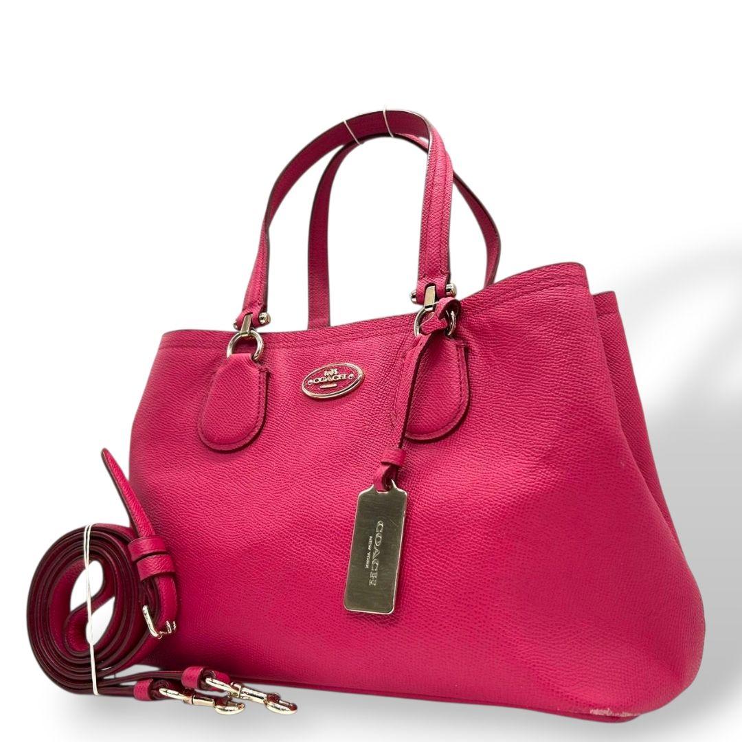 コーチ ハンドバッグ ピンク プレーリー サッチェル 2way レザー 本革 トートバッグ ショルダーバッグ 斜め掛け可 ロゴプレート COACH s60
