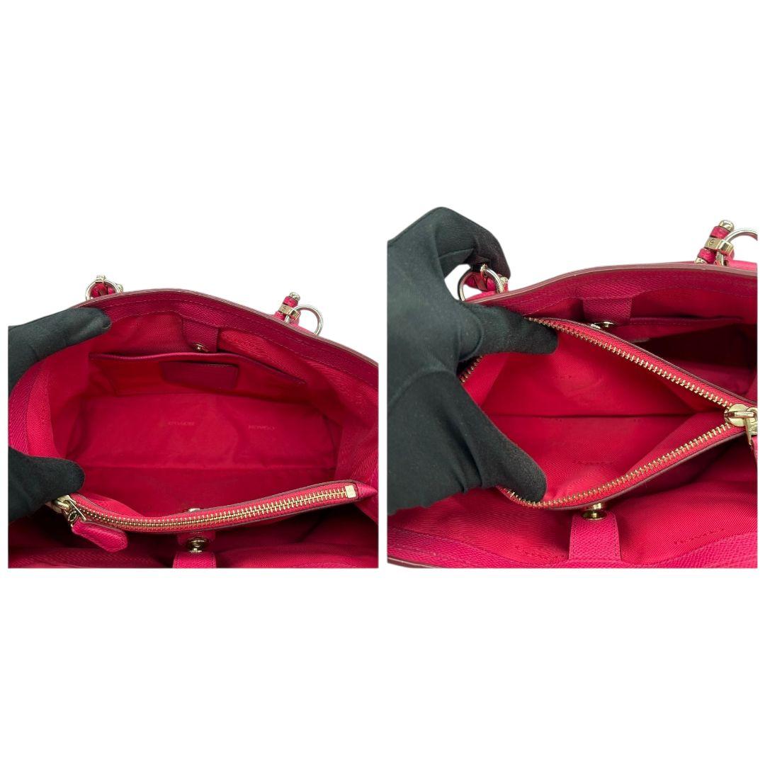 コーチ ハンドバッグ ピンク プレーリー サッチェル 2way レザー 本革 トートバッグ ショルダーバッグ 斜め掛け可 ロゴプレート COACH s60